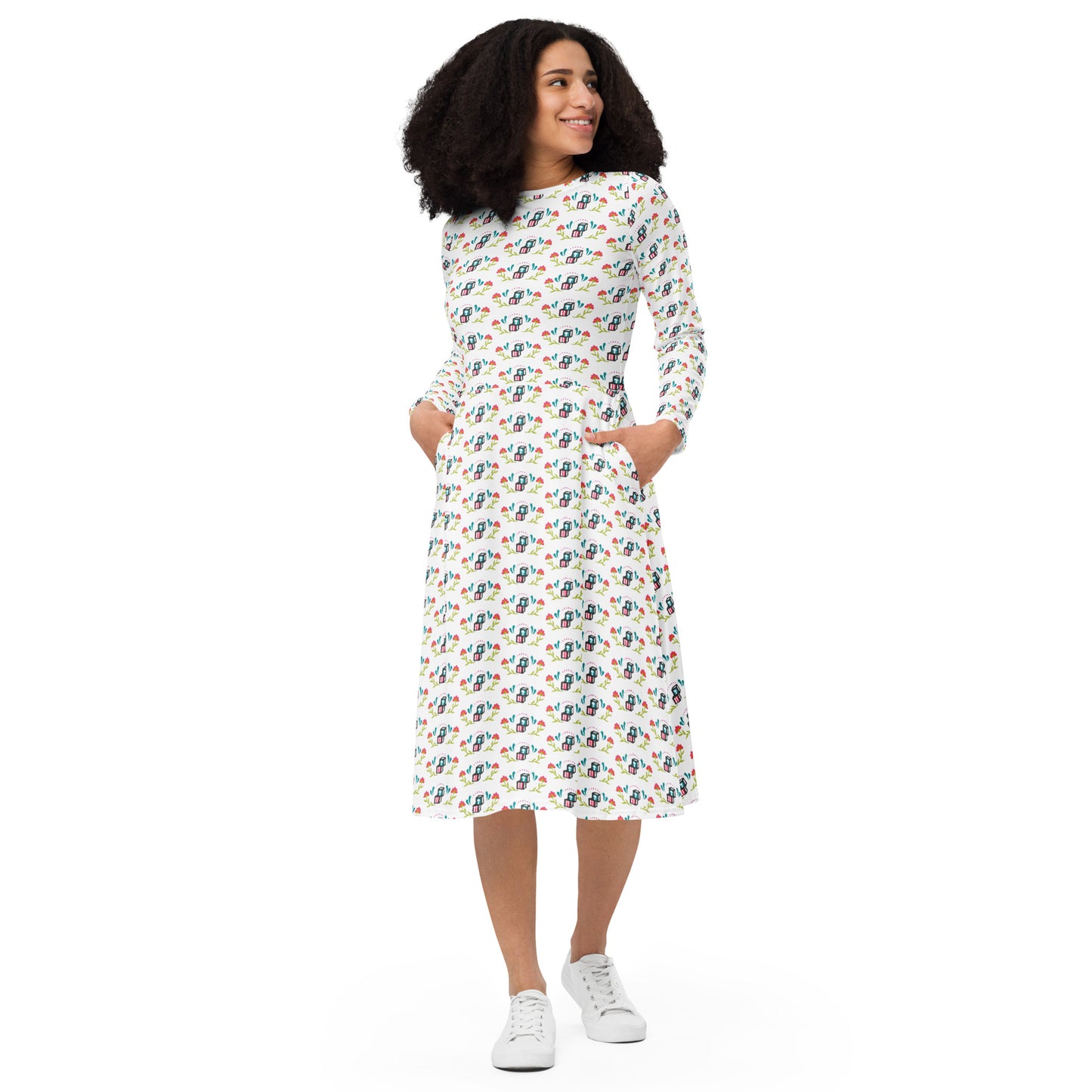 Head Start Summer Bloom All-over print long sleeve midi dress