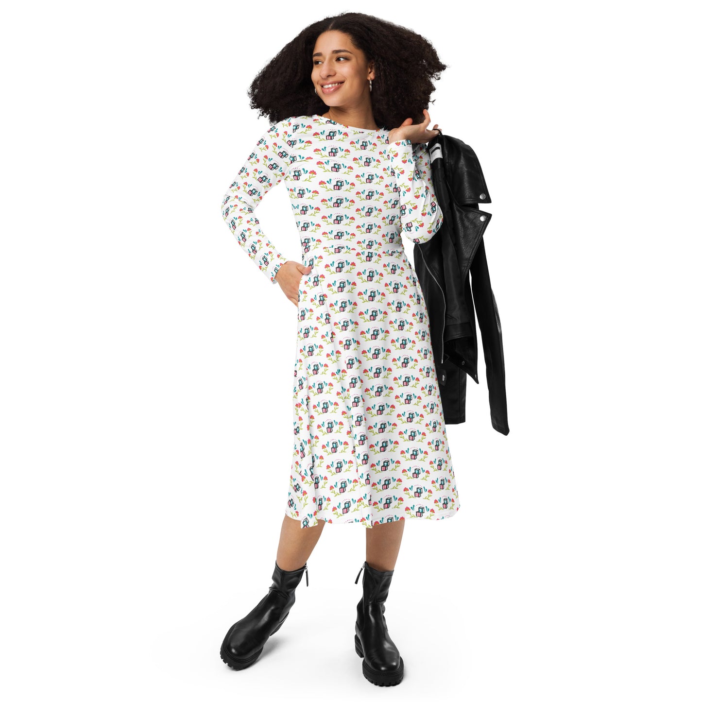 Head Start Summer Bloom All-over print long sleeve midi dress