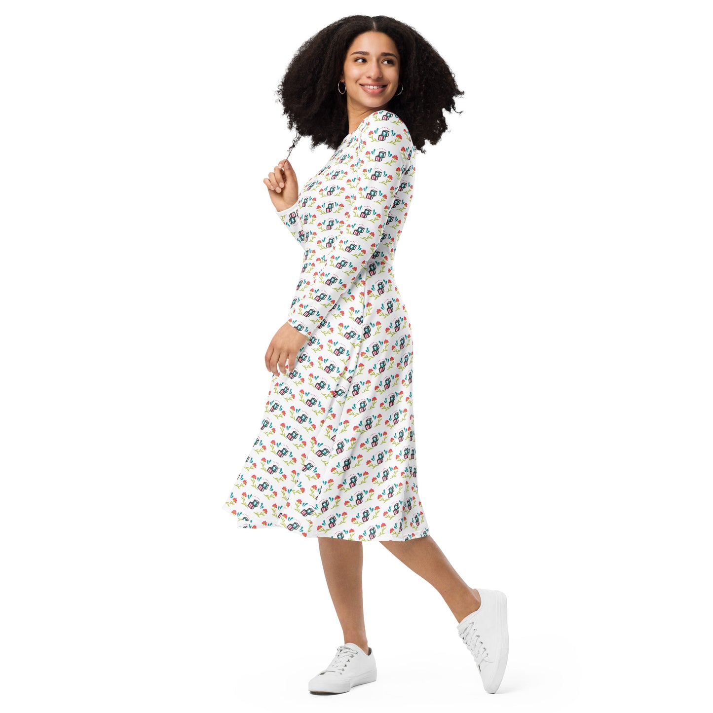 Head Start Summer Bloom All-over print long sleeve midi dress