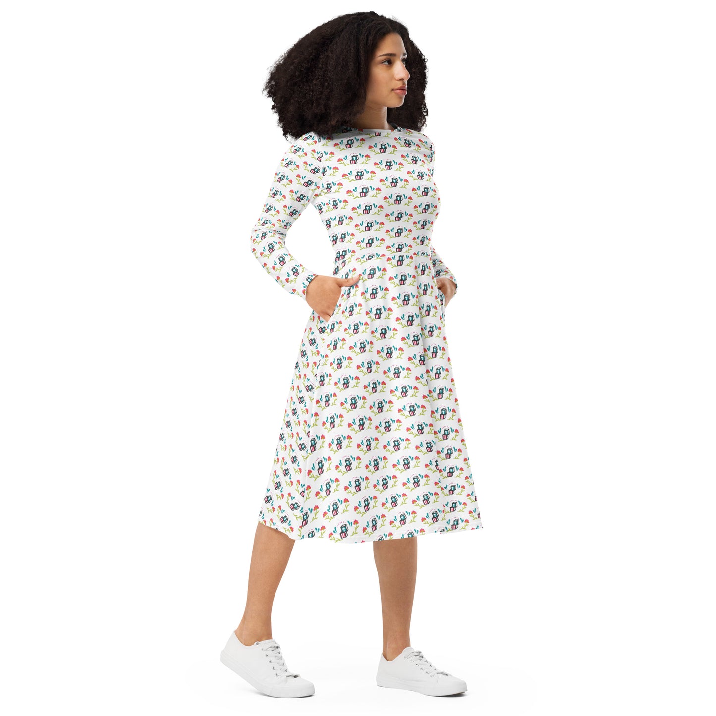 Head Start Summer Bloom All-over print long sleeve midi dress