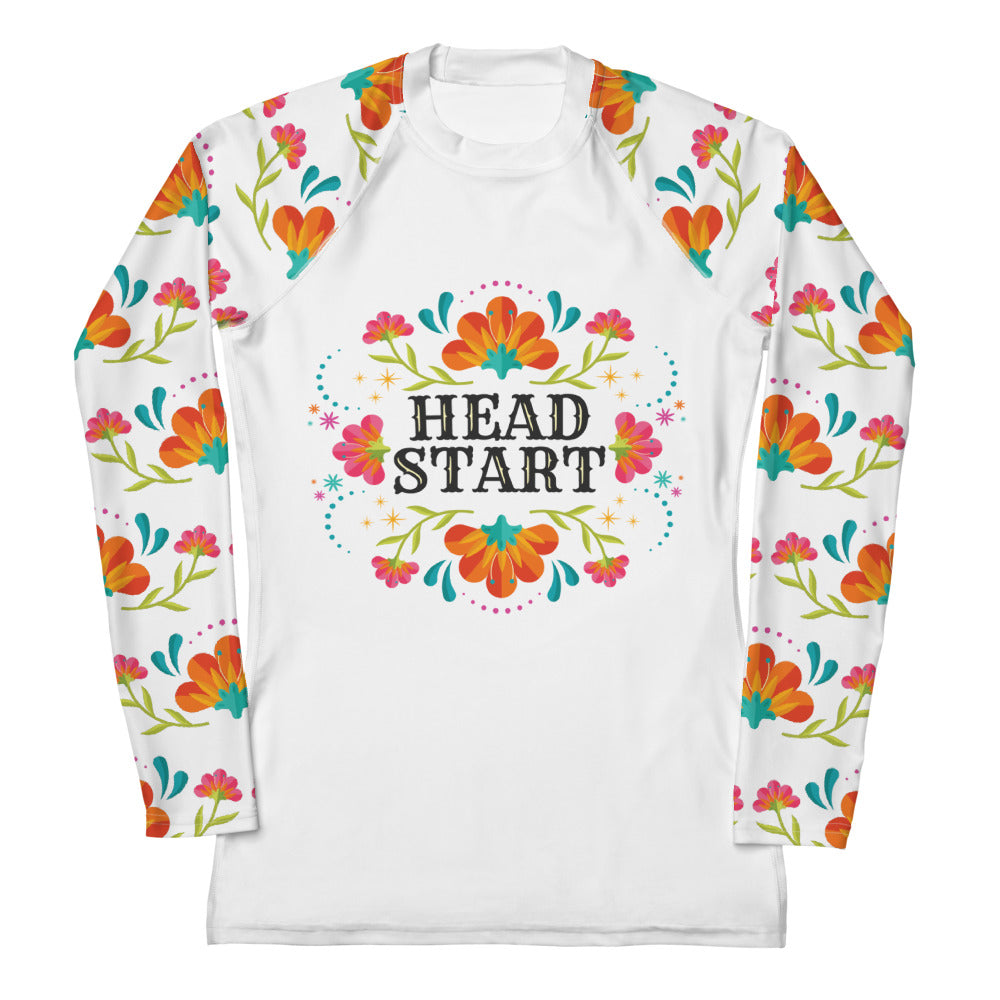 Head Start Summer Bloom Women's Rash Guard - White