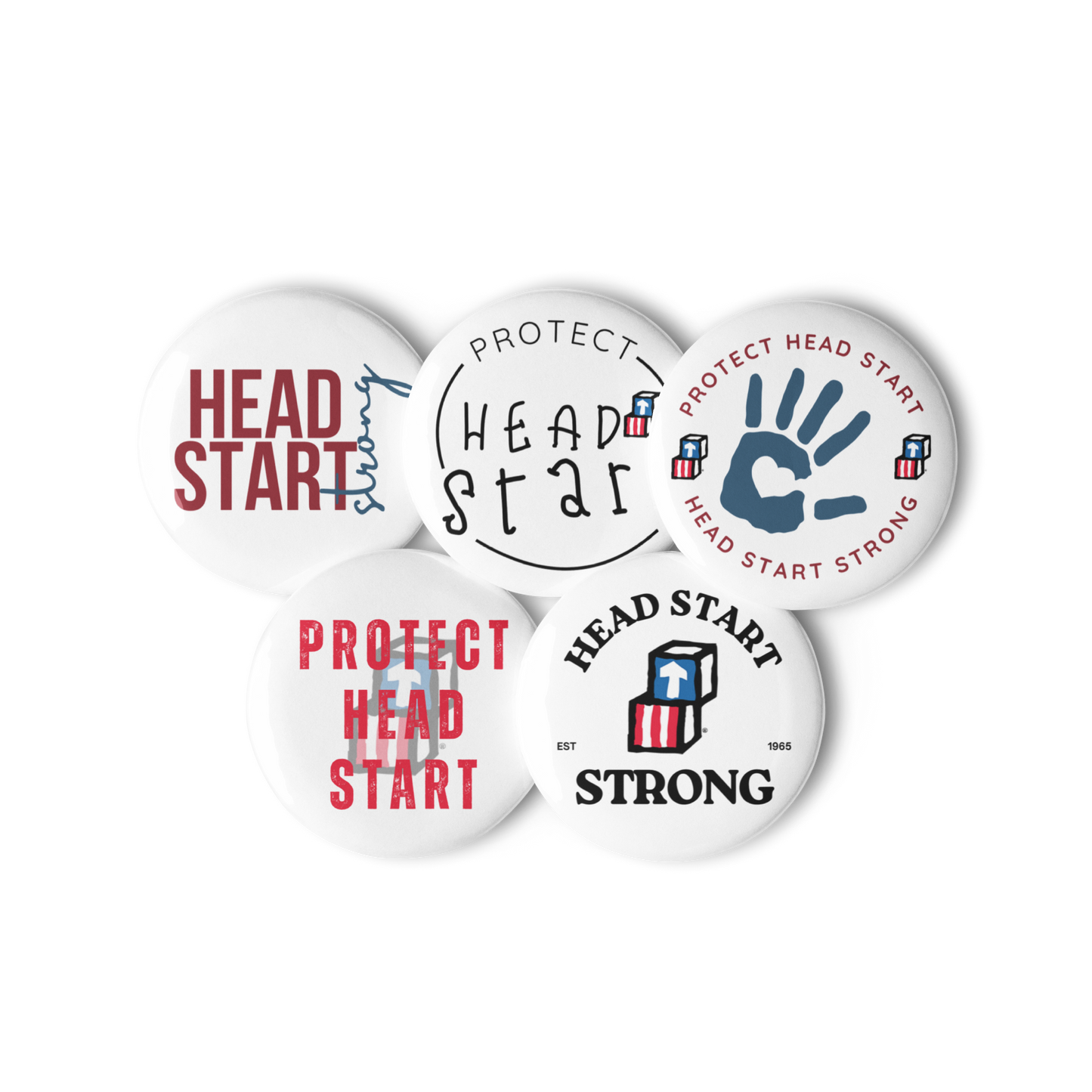 Head Start Strong Set of pin buttons