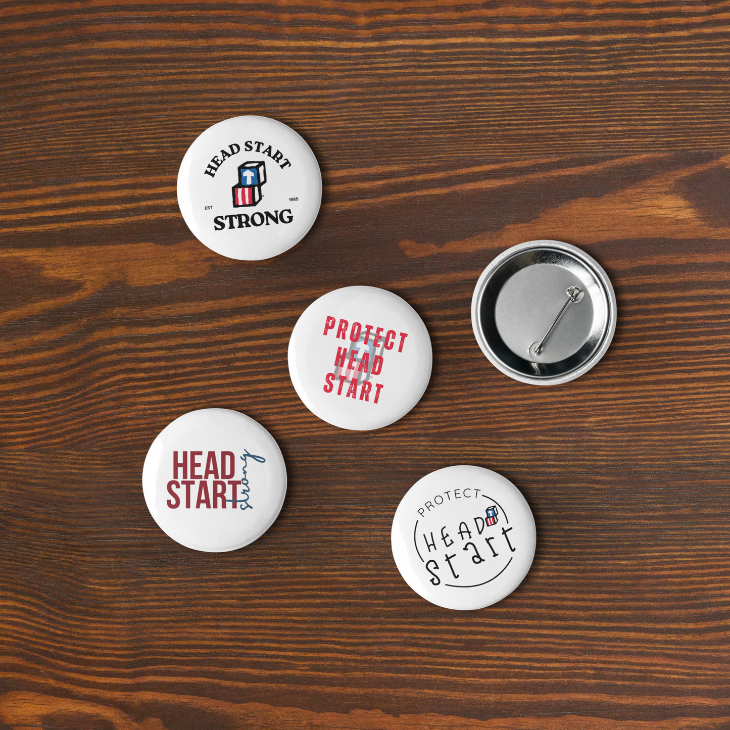 Head Start Strong Set of pin buttons