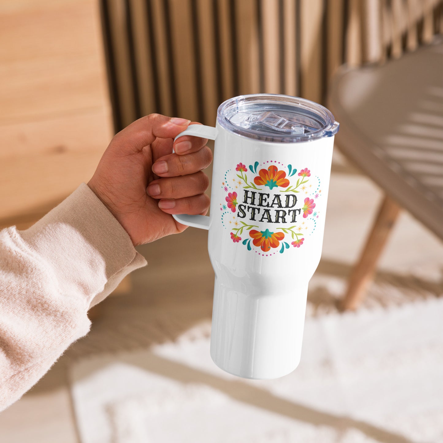 Head Start Summer Bloom Travel mug with a handle