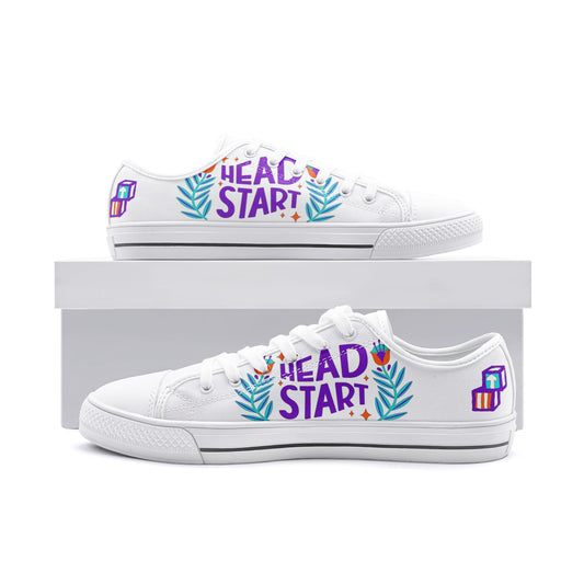 Spring Head Start Unisex Low Top Canvas Shoes (Purple)