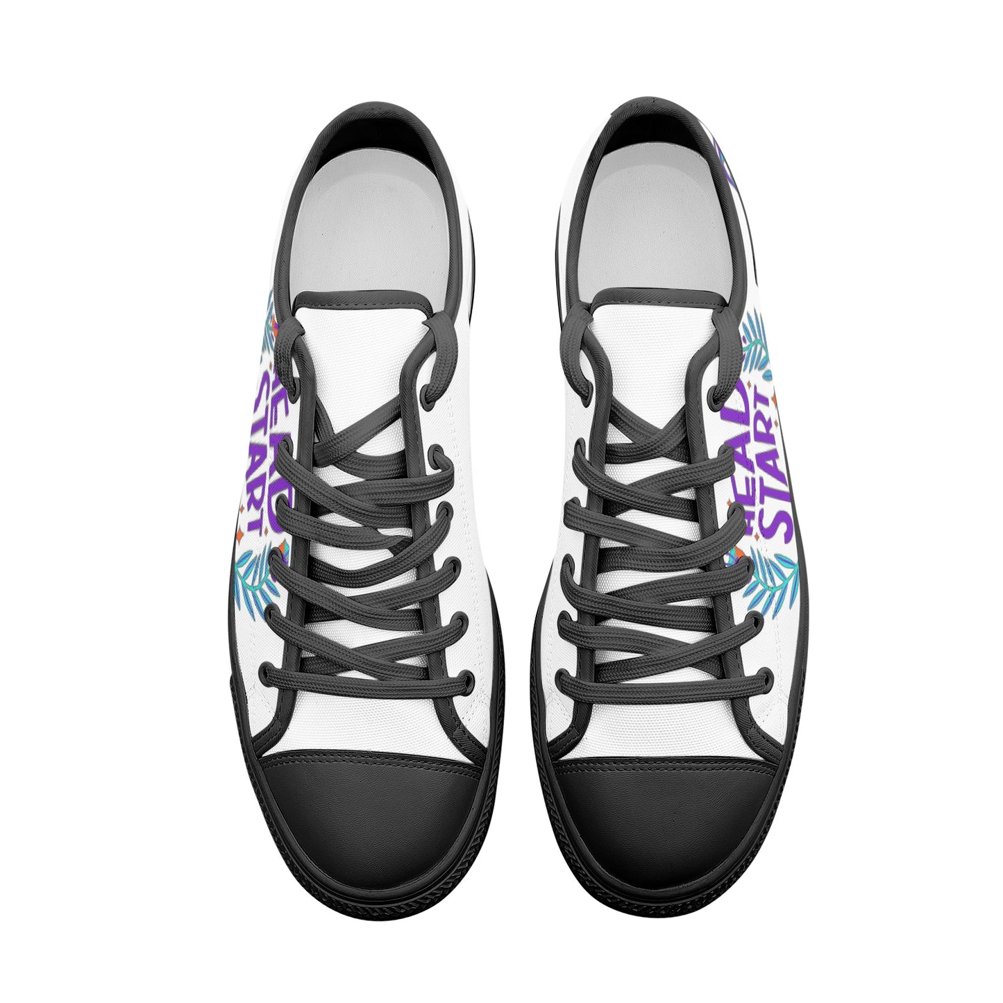 Spring Head Start Unisex Low Top Canvas Shoes (Purple)