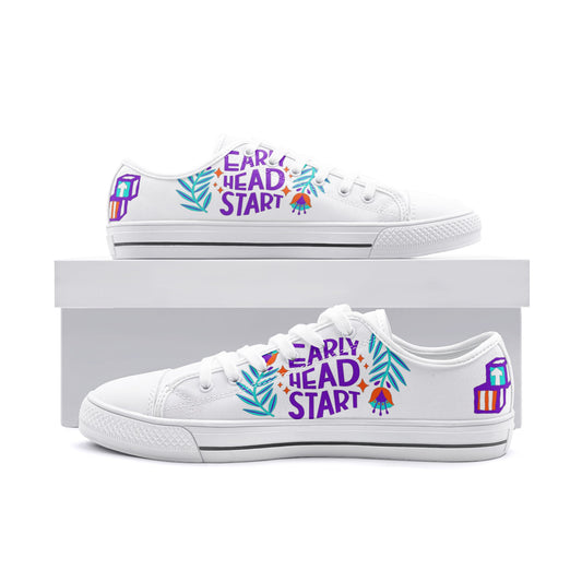 Spring Early Head Start Unisex Low Top Canvas Shoes (Purple)