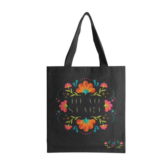 Head Start Summer Bloom - Heavy Duty and Strong Natural Canvas Tote Bags