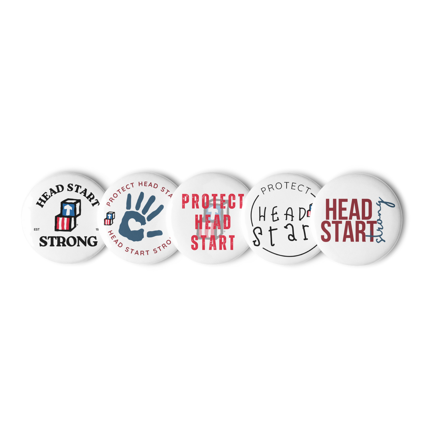Head Start Strong Set of pin buttons