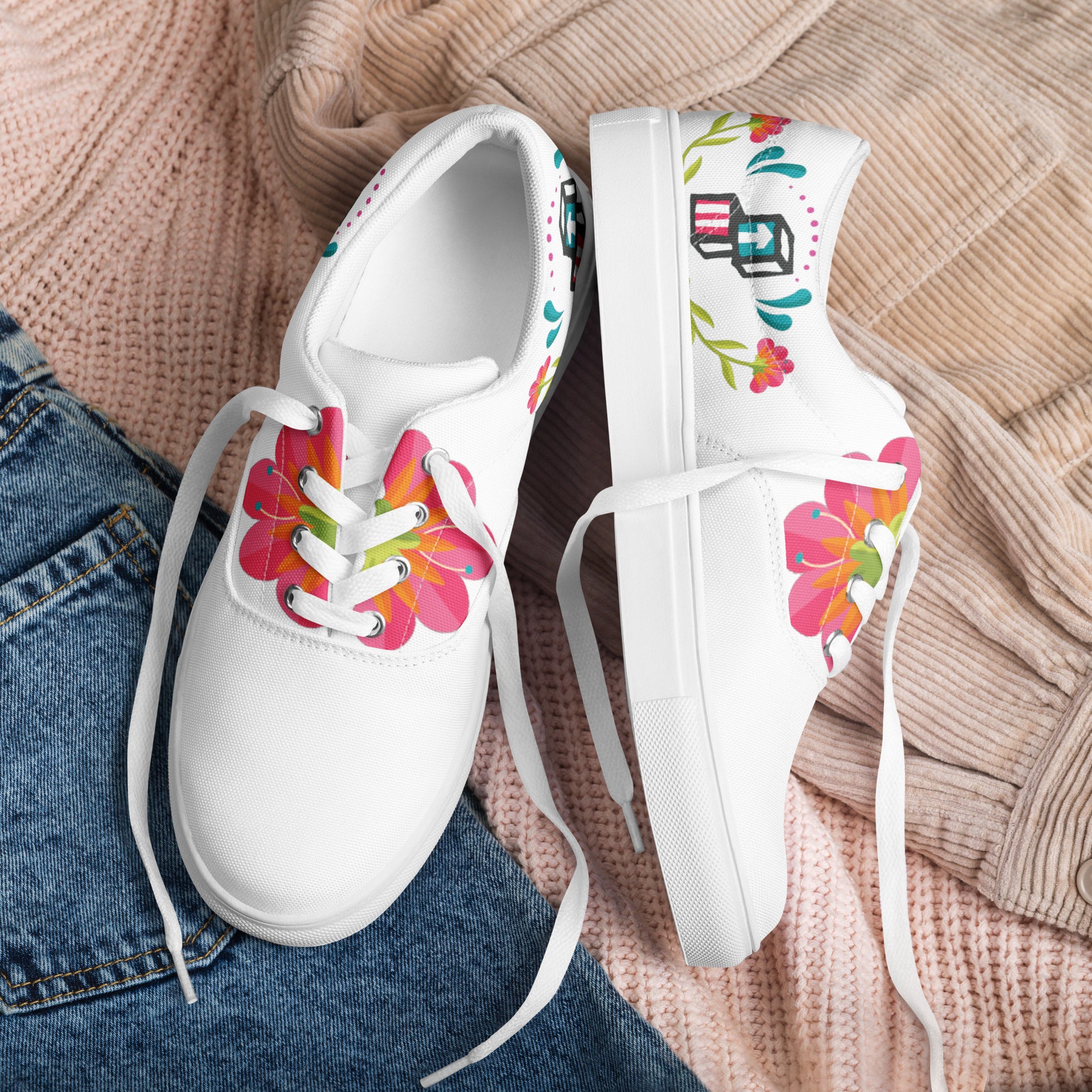 Canvas shoes lace up Clearance