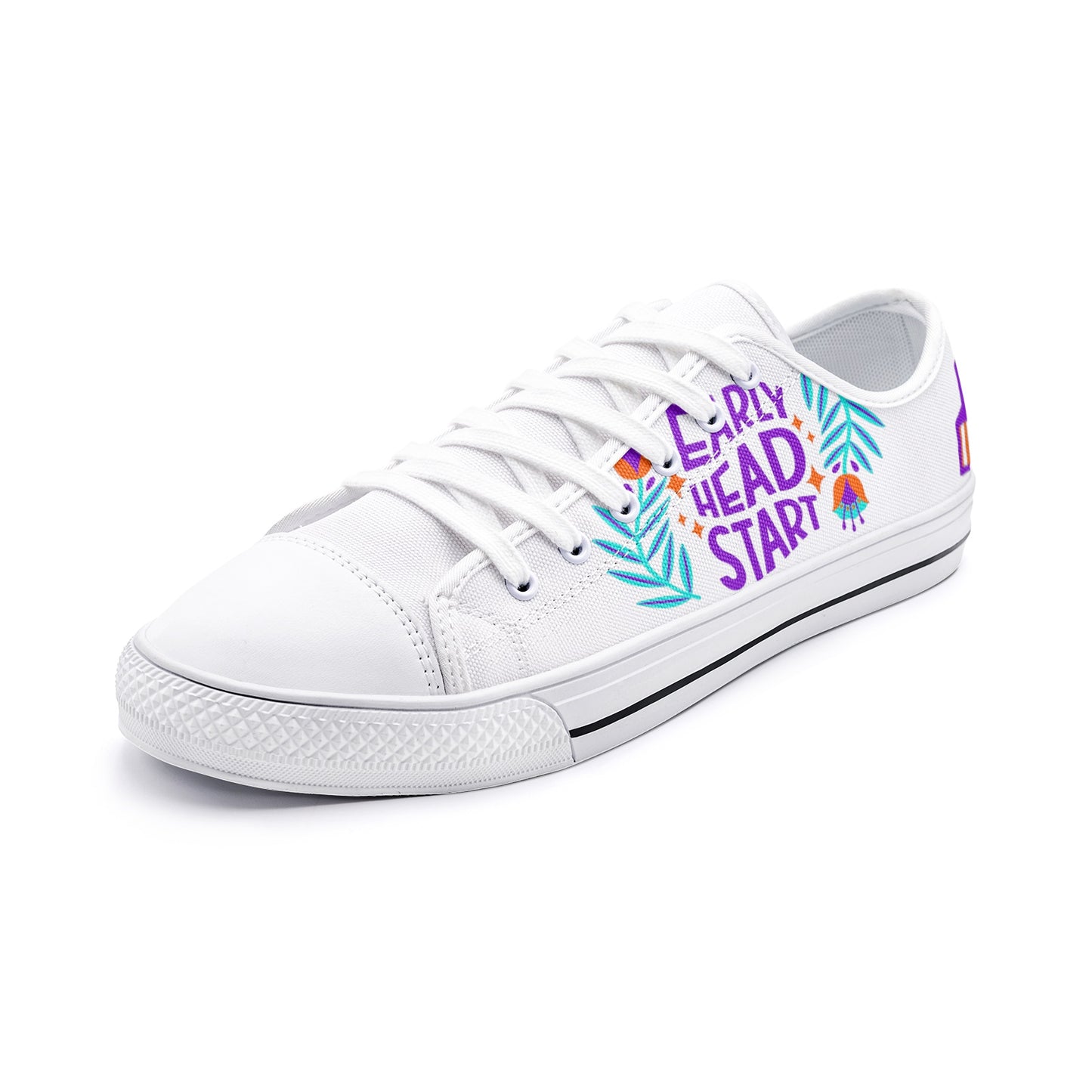 Spring Early Head Start Unisex Low Top Canvas Shoes (Purple)