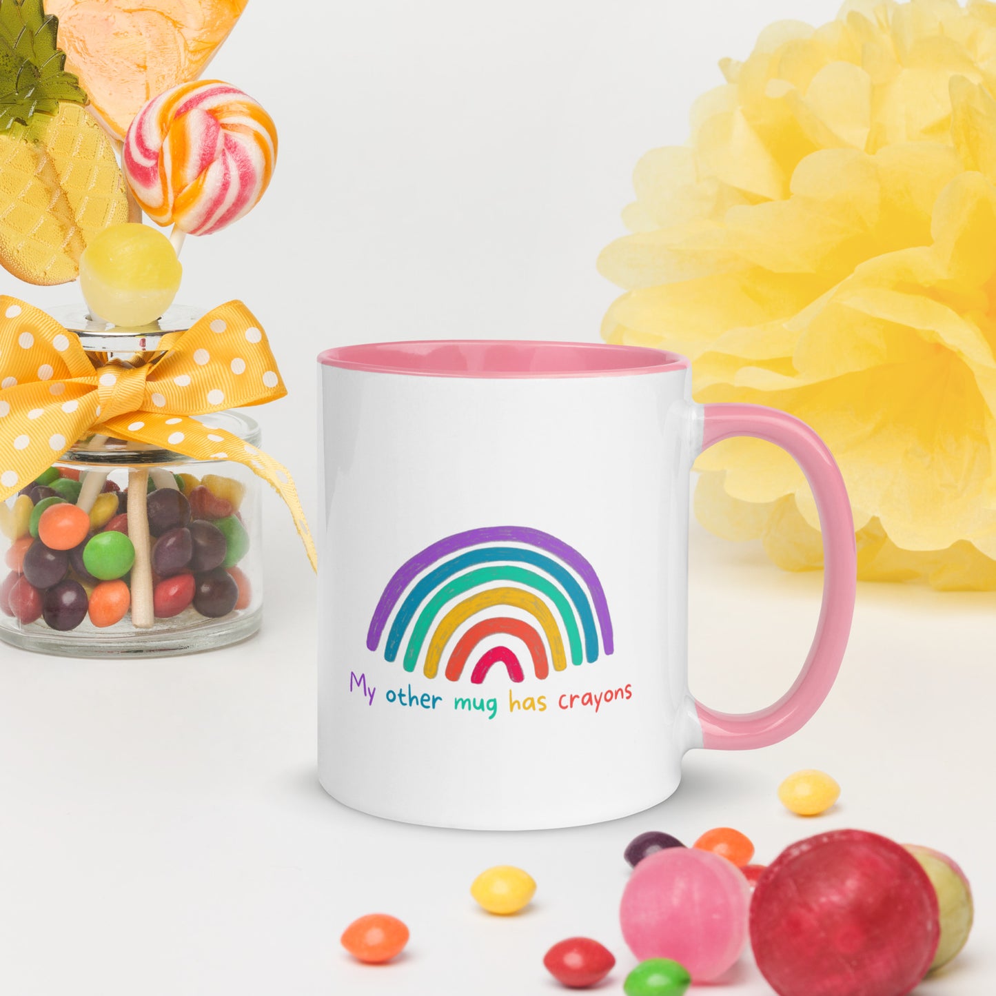 "My Other Mug Has Crayons" with Color inside Mug